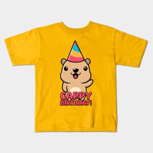 Cappy Birthday! Cute Capybara Cartoon Kids T-Shirt